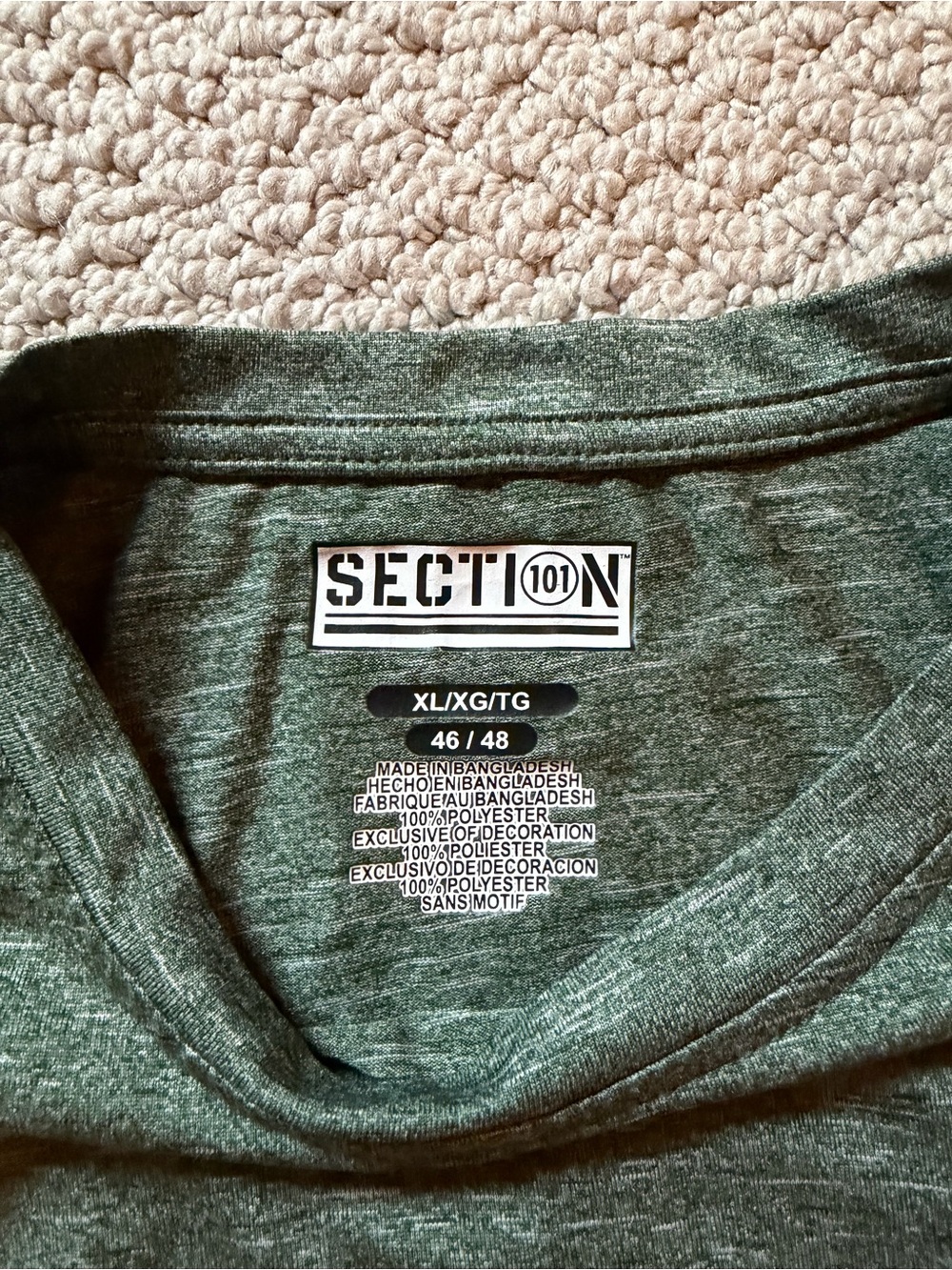 Section 101 Michigan State Spartans Heather Green Performance T-Shirt Size XL - Picture 5 of 5